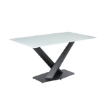 Picture of 55"/62"/71" Dining Table with Glass Tabletop with Gold/Black Stainless Steel Base