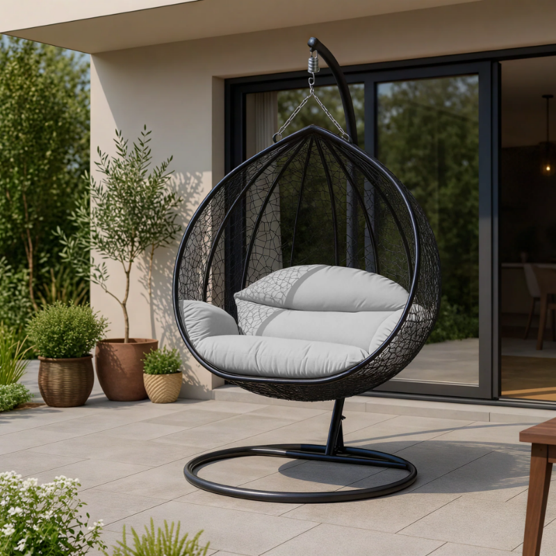 Picture of Two-Person Seater Hanging Swing Chair with Teardrop Design