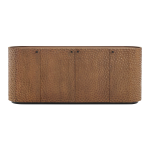 Picture of 16.5"L x 71.5"W Oval Chiseled Wood Sideboard Buffet Cabinet with Hammered Effect in Walnut