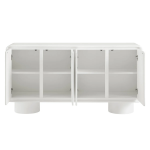Picture of 63"W, 55"W, 38"W - 2,3 or 4-Door Curved Wood Accent Cabinet in White, Oak and Walnut finish