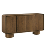 Picture of 63"W, 55"W, 38"W - 2,3 or 4-Door Curved Wood Accent Cabinet in White, Oak and Walnut finish