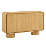 Picture of 63"W, 55"W, 38"W - 2,3 or 4-Door Curved Wood Accent Cabinet in White, Oak and Walnut finish