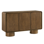 Picture of 63"W, 55"W, 38"W - 2,3 or 4-Door Curved Wood Accent Cabinet in White, Oak and Walnut finish
