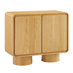 Picture of 63"W, 55"W, 38"W - 2,3 or 4-Door Curved Wood Accent Cabinet in White, Oak and Walnut finish