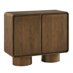Picture of 63"W, 55"W, 38"W - 2,3 or 4-Door Curved Wood Accent Cabinet in White, Oak and Walnut finish