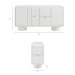 Picture of 63"W, 55"W, 38"W - 2,3 or 4-Door Curved Wood Accent Cabinet in White, Oak and Walnut finish