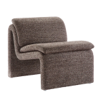 Picture of Boucle Upholstered Armless Accent Chair in Parchment, Antique and Charcoal Finish