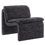 Picture of Boucle Upholstered Armless Accent Chair in Parchment, Antique and Charcoal Finish