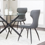 Picture of Taupe or Charcoal Polyurethane Chair - Matte Black Frame