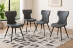 Picture of Taupe or Charcoal Polyurethane Chair - Matte Black Frame