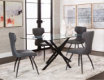 Picture of Taupe or Charcoal Polyurethane Chair - Matte Black Frame