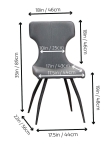 Picture of Taupe or Charcoal Polyurethane Chair - Matte Black Frame