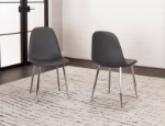 Picture of Mocha or Charcoal Polyurethane Chair - Chrome Frame