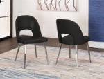 Picture of Mushroom, Black and Charcoal Finish Polyurethane Chair - Chrome Frame