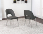 Picture of Mushroom, Black and Charcoal Finish Polyurethane Chair - Chrome Frame