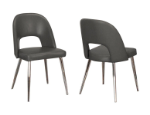 Picture of Mushroom, Black and Charcoal Finish Polyurethane Chair - Chrome Frame