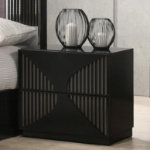 Picture of Black Dresser and Mirror, Chest, Nightstand Bedroom set