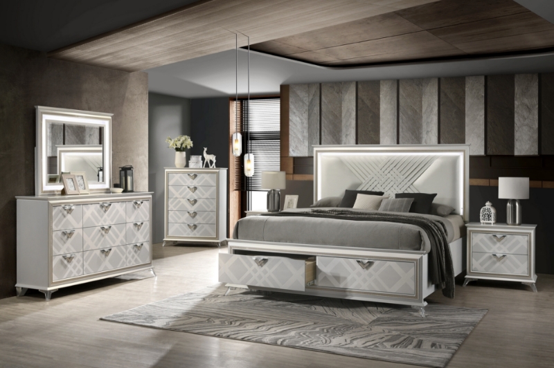 Picture of Dresser and Mirror, Chest, Nightstand Bedroom set