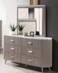 Picture of Light Taupe Dresser and Mirror, Chest, Nightstand Bedroom set