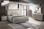 Picture of Light Taupe Dresser and Mirror, Chest, Nightstand Bedroom set