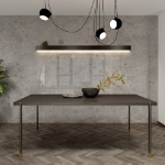 Picture of 78.7" Bosa Wenge Matte Modern Dining Table with Brushed Brass Accents