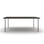 Picture of 78.7" Bosa Wenge Matte Modern Dining Table with Brushed Brass Accents