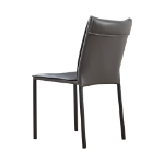 Picture of Grey Leather Black Legs Dining Chair