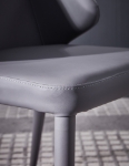 Picture of Charcoal Eco-Leather Winged Back Dining Chair