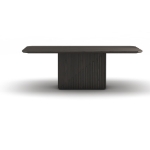 Picture of 86" Dark Oak Modern Dining Table with Fluted Pedestal Base