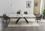 Picture of 71-102" Matte White Ceramic Extension Dining Table with Black Spider Legs