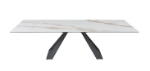 Picture of 71-102" Matte White Ceramic Extension Dining Table with Black Spider Legs