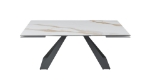 Picture of 71-102" Matte White Ceramic Extension Dining Table with Black Spider Legs