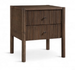 Picture of Natural And Brown Two Drawer Solid Wood Nightstand