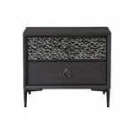 Picture of Natural Oak And Espresso Two Drawer Night Stand with Felt-Lined Top Drawer