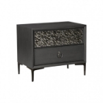 Picture of Natural Oak And Espresso Two Drawer Night Stand with Felt-Lined Top Drawer