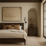 Picture of Natural or Brown Full Solid Wood Bed
