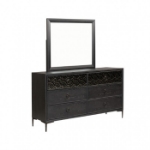Picture of Natural Oak or Espresso Dresser and Mirror with Felt-Lined Top Drawer