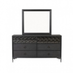 Picture of Natural Oak or Espresso Dresser and Mirror with Felt-Lined Top Drawer