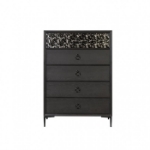 Picture of 38"W x 54"H Natural Oak or Espresso Chest with Felt-Lined Top Drawer