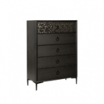 Picture of 38"W x 54"H Natural Oak or Espresso Chest with Felt-Lined Top Drawer