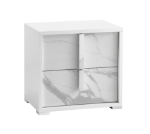 Picture of Beige, White and Dark Oak Gray(50% OFF) Two Drawer Night Stand