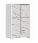 Picture of 31"W x 52"H Beige, White and Dark Oak Gray Chest