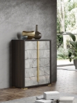 Picture of 31"W x 52"H Beige, White and Dark Oak Gray Chest
