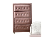 Picture of Beige And Pink 25"W X 38"H Full Upholstered Button Tufted Chest