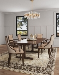 Picture of Leather Dining Arm Chair in Silver, Tan And Beige Finish
