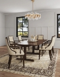Picture of Leather Dining Arm Chair in Silver, Tan And Beige Finish