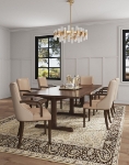 Picture of Leather and Velvet Arm Chair In Gray, Tan Finish