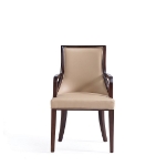 Picture of Light Grey And Tan Leather Dining Arm Chair