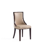 Picture of Light Grey, Tan Leather Dining Side Chair