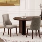 Picture of Light Grey, Taupe Solid Beech Wood Frame Dining Chair